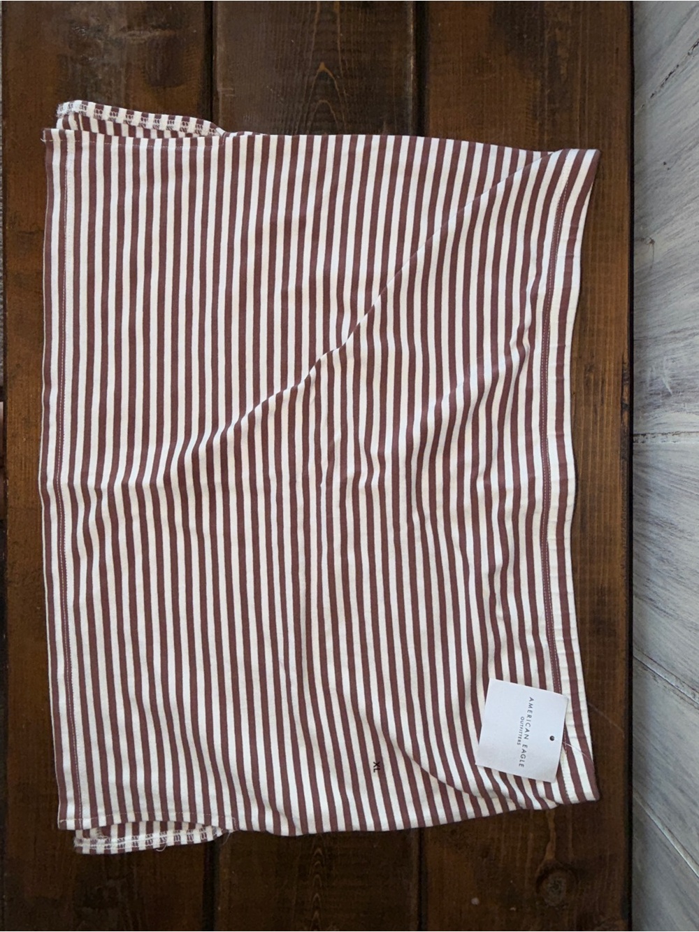 American Eagle Outfitters Brown and White Striped Tube Tank Top